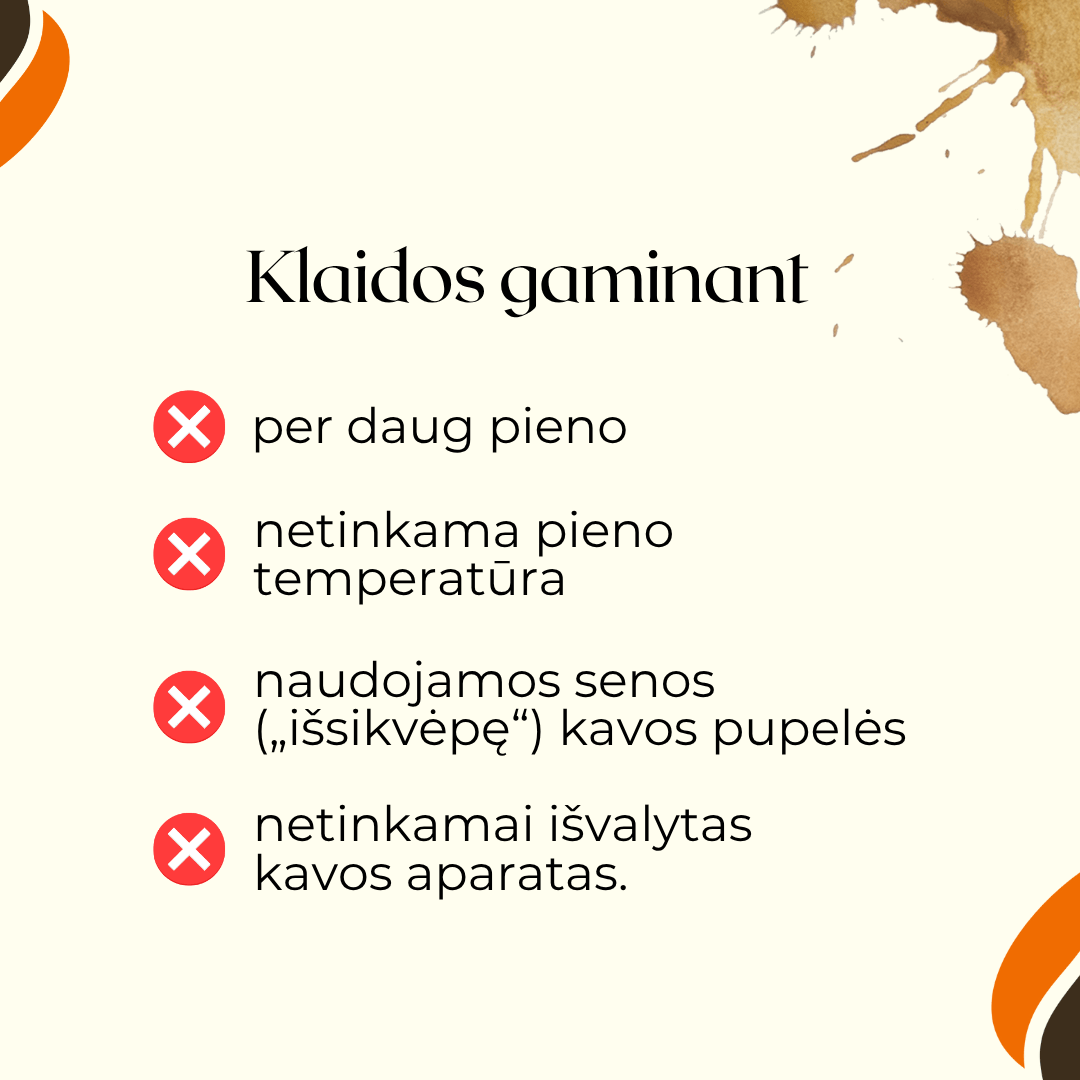 Dažniausios klaidos gaminant espresso macchiato